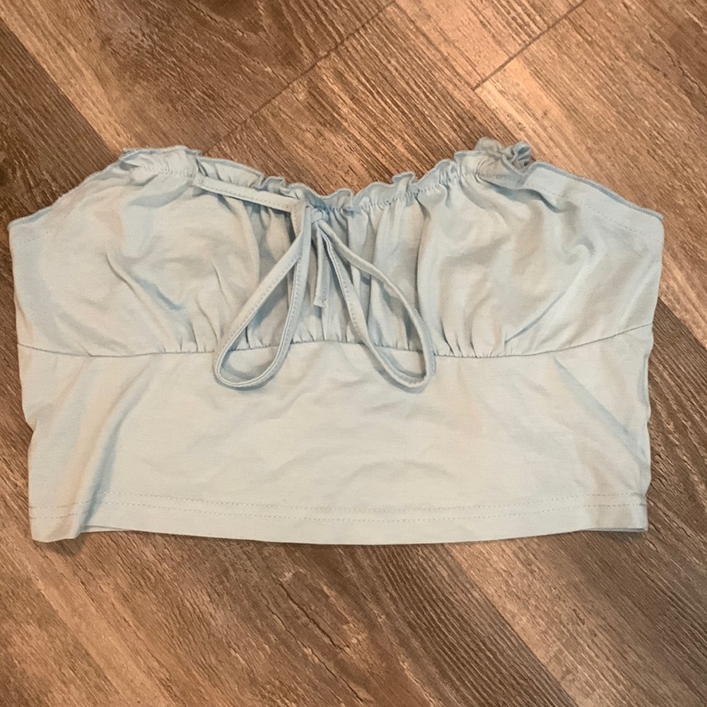 Light blue crop top